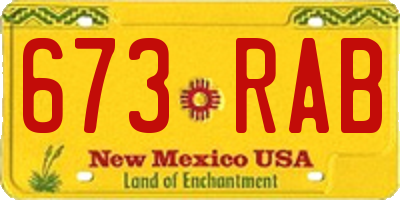 NM license plate 673RAB