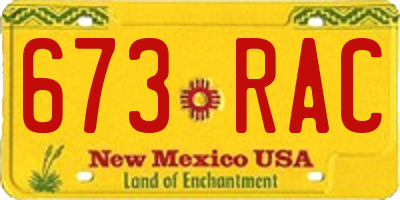 NM license plate 673RAC