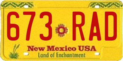 NM license plate 673RAD