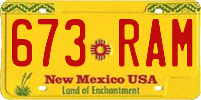 NM license plate 673RAM