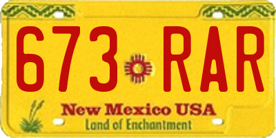 NM license plate 673RAR