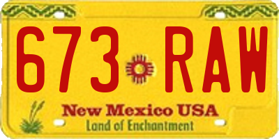 NM license plate 673RAW