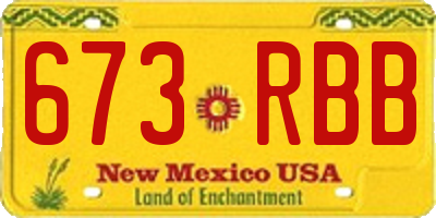 NM license plate 673RBB