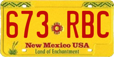 NM license plate 673RBC