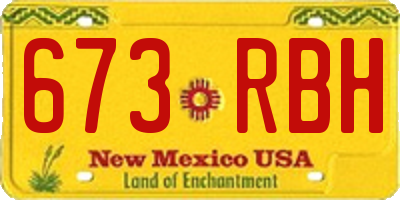 NM license plate 673RBH