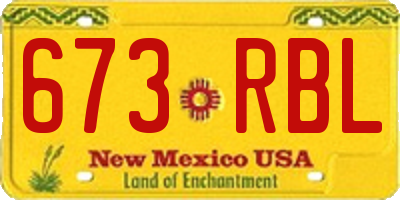 NM license plate 673RBL