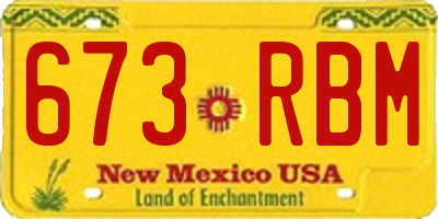 NM license plate 673RBM