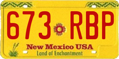 NM license plate 673RBP