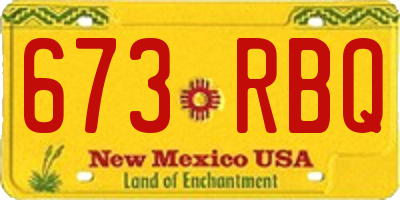 NM license plate 673RBQ