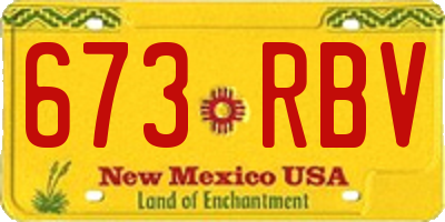 NM license plate 673RBV