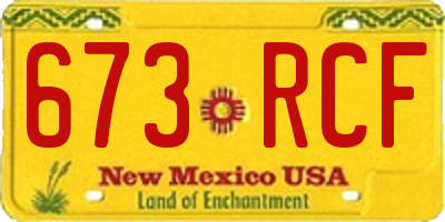 NM license plate 673RCF