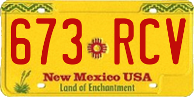 NM license plate 673RCV