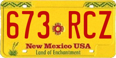NM license plate 673RCZ
