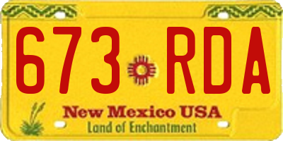 NM license plate 673RDA