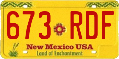 NM license plate 673RDF
