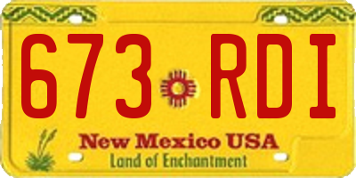 NM license plate 673RDI