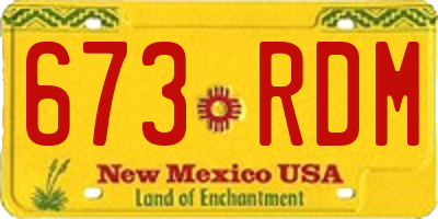 NM license plate 673RDM