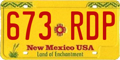 NM license plate 673RDP