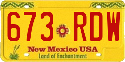 NM license plate 673RDW