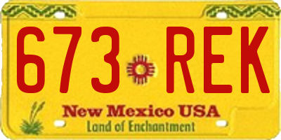 NM license plate 673REK