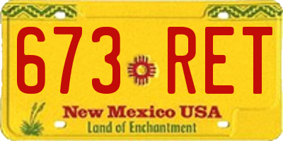 NM license plate 673RET