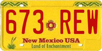 NM license plate 673REW