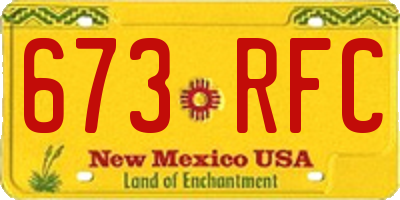 NM license plate 673RFC