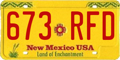 NM license plate 673RFD