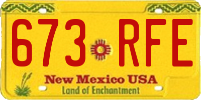 NM license plate 673RFE