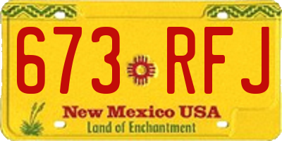 NM license plate 673RFJ