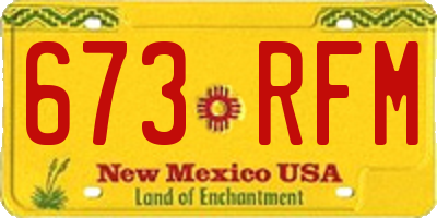 NM license plate 673RFM