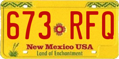 NM license plate 673RFQ