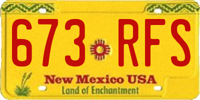 NM license plate 673RFS