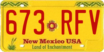 NM license plate 673RFV