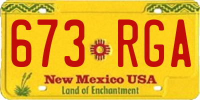 NM license plate 673RGA