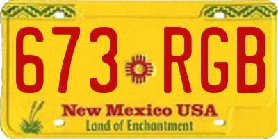 NM license plate 673RGB