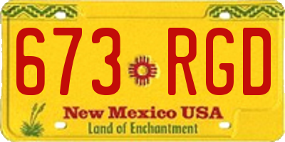 NM license plate 673RGD