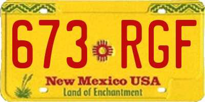 NM license plate 673RGF