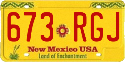 NM license plate 673RGJ