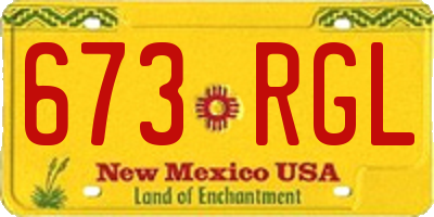 NM license plate 673RGL