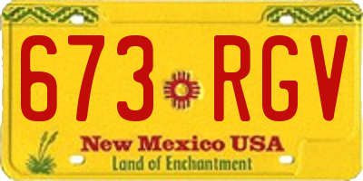 NM license plate 673RGV