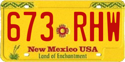NM license plate 673RHW