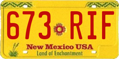 NM license plate 673RIF