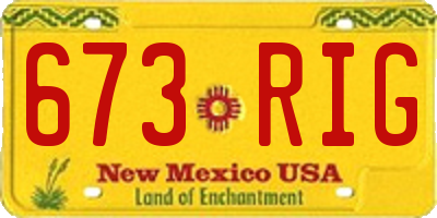NM license plate 673RIG