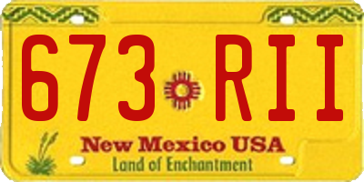 NM license plate 673RII