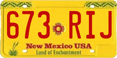NM license plate 673RIJ