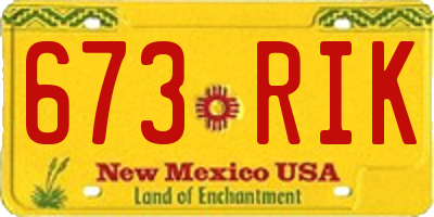 NM license plate 673RIK