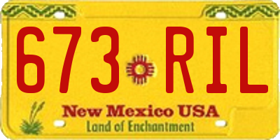 NM license plate 673RIL