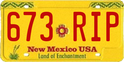 NM license plate 673RIP