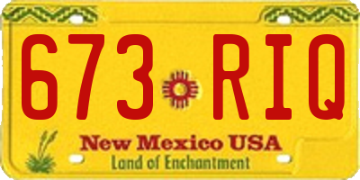 NM license plate 673RIQ